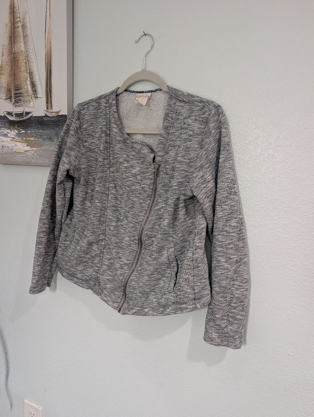 Matilda Jane Heather Gray Zip-Front Bomber Jacket Girls Size XL